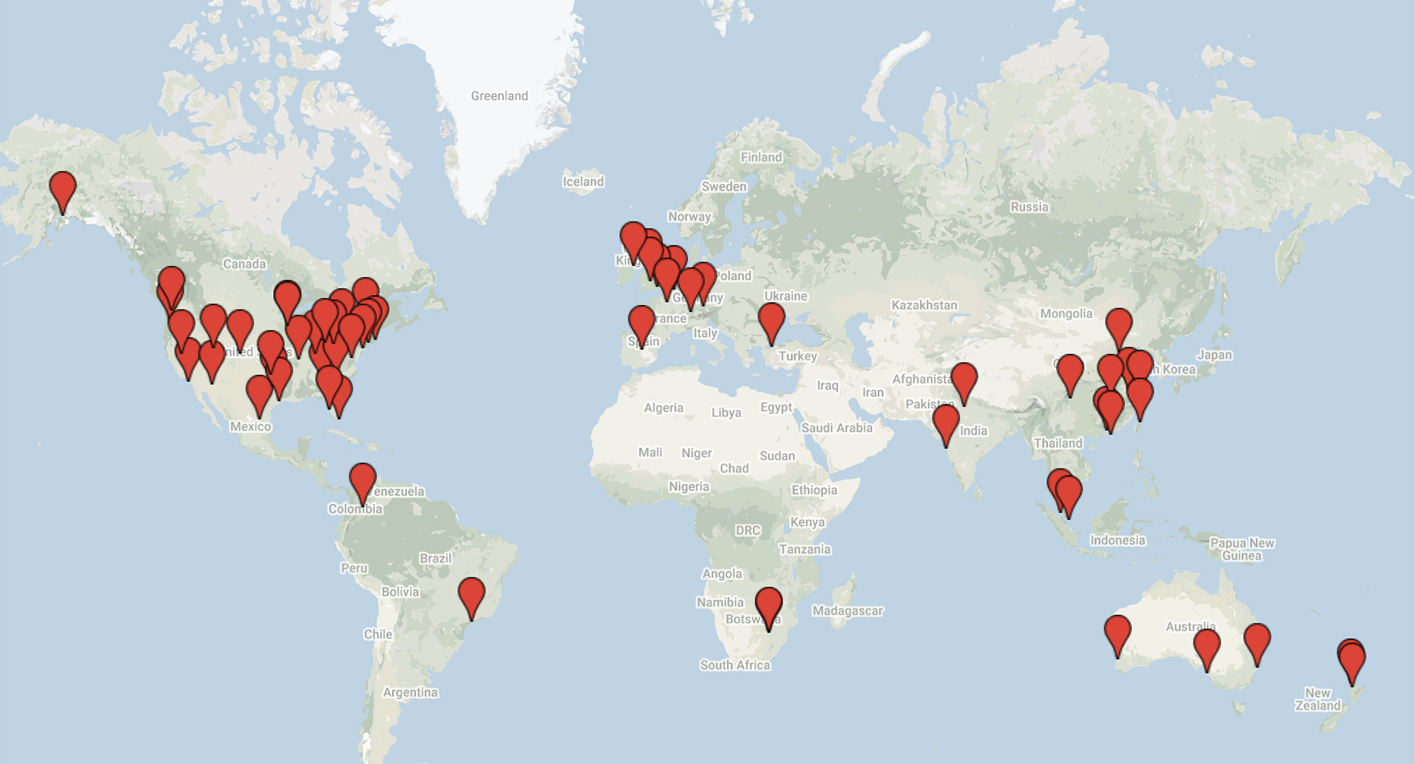 Map of Talentx& Assessment Locations